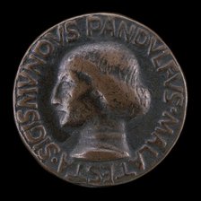 Sigismondo Pandolfo Malatesta, 1417-1468, Lord of Rimini and Fano [obverse], 1447. Creator: Matteo di Andrea de Pasti.