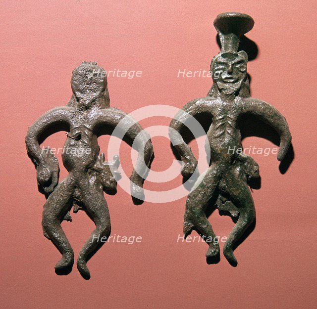 Bronze figures from the steppe-lands of Russia. Artist: Unknown