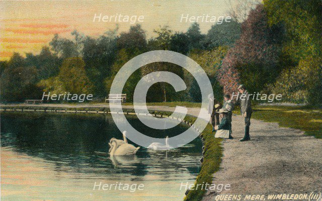 'Queens Mere, Wimbledon', c1910. Artist: Unknown.