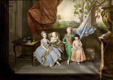 The children of Ferdinand of Parma (Louis, Carolina, Maria Antonia and Carlotta), 1778. Artist: Zoffani, Johann (1733-1810)