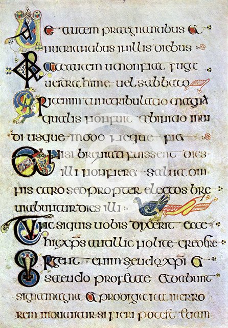 Decorated text page, 800 AD, (20th century). Artist: Unknown