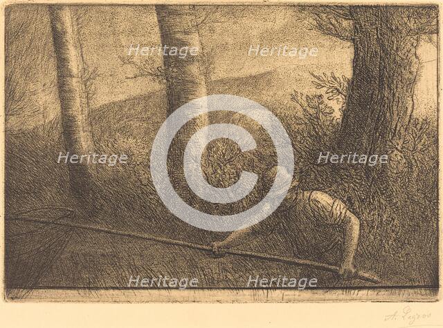 Fisherman with a Hoop-net (La peche a la truble). Creator: Alphonse Legros.