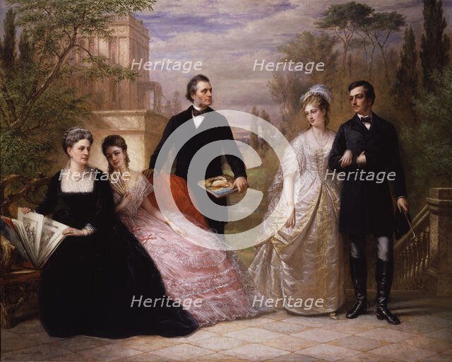 The Field Family in a Garden, 1869. Creator: Daniel Huntington.