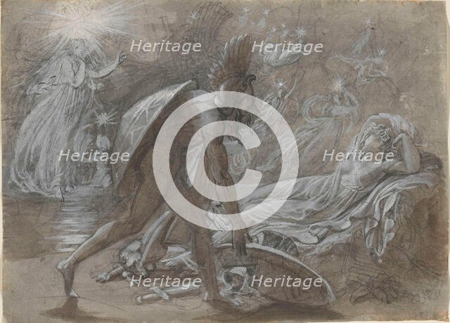 Fingal Mourning Over the Body of Malvina, from Ossian's Berrathon, c. 1810. Creator: Girodet de Roucy-Trioson.