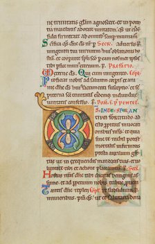 Decorated Initial D; Stammheim Missal, probably 1170s. Creator: Unknown.