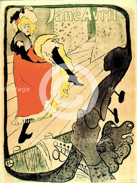 Jane Avril, 1893., 1893. Creator: Henri de Toulouse-Lautrec.