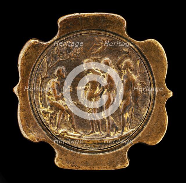 Sword Pommel with inset plaquette of The Judgment of Paris... second half 15th century. Creator: Master IO.FF..