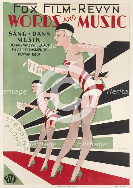 Movie poster "Words and Music" by James Tinling, 1929. Creator: Rohman, Eric (1891-1949).