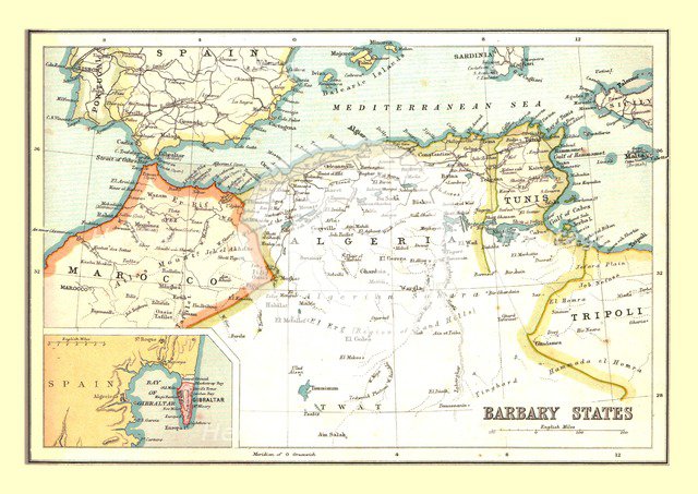 Map of the Barbary States, 1902.  Creator: Unknown.