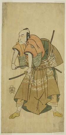 The Actor Sawamura Sojuro II as Omi no Kotoda (?) in the Play Shuen Soga Omugaeshi (?)..., c. 1768. Creator: Shunsho.