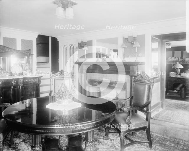 Calloway residence, interior, round table, Mamaroneck, N.Y., between 1900 and 1915. Creator: William H. Jackson.