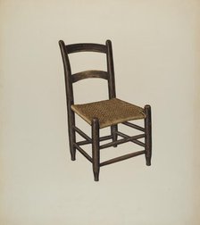 Cane Bottom Chair, c. 1942. Creator: Laurette Gauthier.