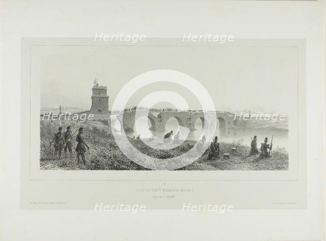 Capture of the Molle Bridge, 1854. Creator: Auguste Raffet.