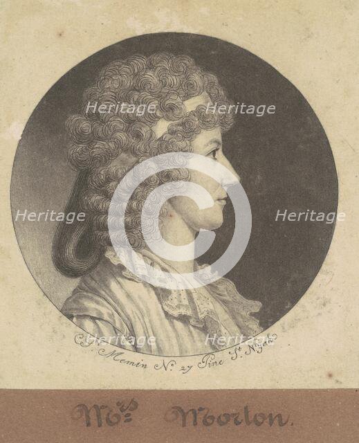 Cornelia Schuyler Morton, 1797-1798. Creator: Charles Balthazar Julien Févret de Saint-Mémin.