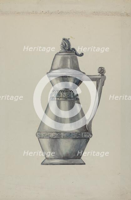 Pewter Syrup Jug, c. 1937. Creator: Harry Mann Waddell.