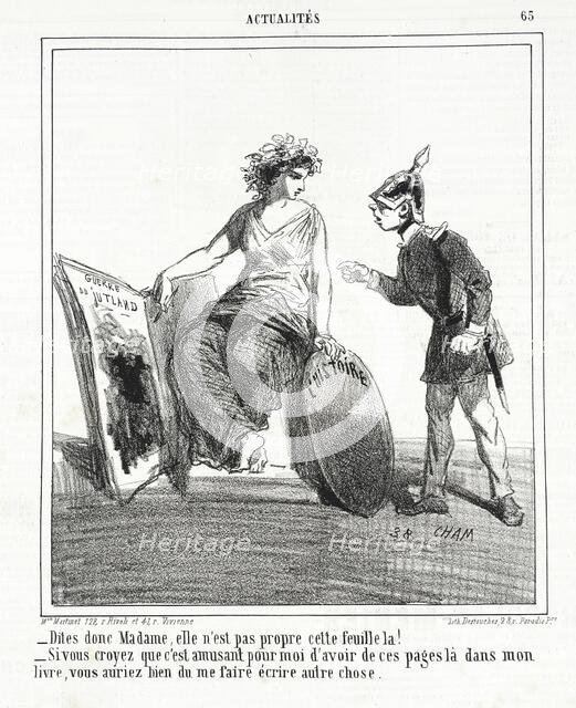 Dites donc Madame, elle n'est pas propre cette feuille la! -Si vous croyez que c'est..., 1864. Creator: Cham.