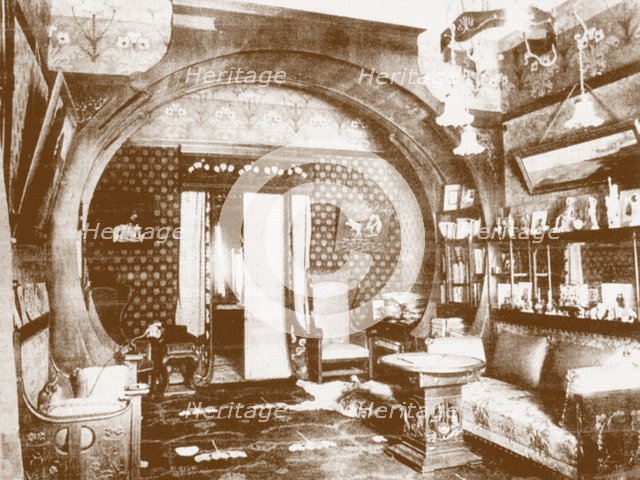 Interior of the study in the villa "Black Swan" of Nikolai Pavlovich Ryabushinsky, 1910s.