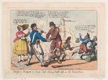 Forget & Forgive, or Honest Jack Shaking Hands with and Old Acquaintance , Se..., September 3, 1799. Creators: Thomas Rowlandson, Rudolph Ackermann.