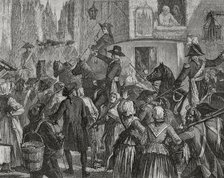 French Revolution: King Louis XVI (1754-1793) and the royal family taken to the Temple...1792 (1876) Creator: Hippolyte de la Charlerie.