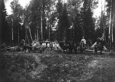 A Group of Workers in the Taiga, 1909. Creator: Dorozhno-Stroitel'nyi Otdel.