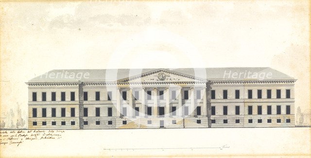 Elevation of the the facade of the Academy of Science in St. Petersburg . Artist: Quarenghi, Giacomo Antonio Domenico (1744-1817)