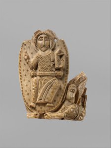 Tusk Fragment with Christ Enthroned, Egypt, 810-1010. Creator: Unknown.