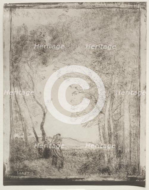 A Young Mother at the Entrance of a Wood, original impression 1856, printed in 1921. Creator: Jean Baptiste Camille Corot (French, 1796-1875).