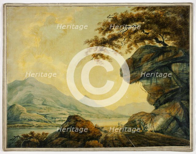 Travelers Cooking at Roadside by Lake, c. 1790. Creator: Unknown.