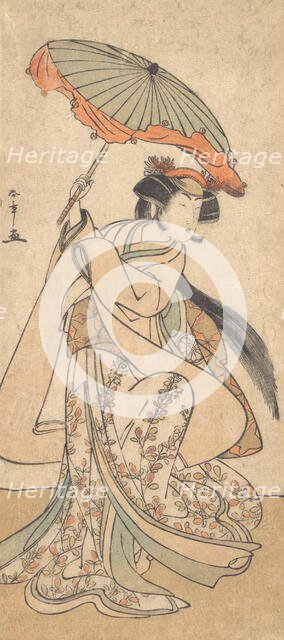 The Third Segawa Kikunojo as a Woman Dancing in a Shosa Act, ca. 1785? Creator: Shunsho.