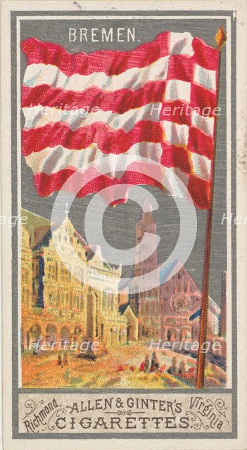 Bremen, from the City Flags series (N6) for Allen & Ginter Cigarettes Brands, 1887. Creator: Allen & Ginter.