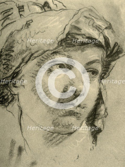 'Head of a Girl with a Turban', mid 18th century, (1928). Artist: Giovanni Battista Tiepolo.