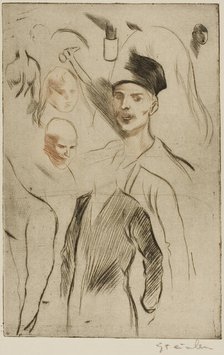 Plate of Sketches, no. 2, 1898. Creator: Theophile Alexandre Steinlen.