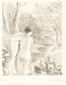 Gardeuse d'oies nue (Nude Goose Girl), c. 1897. Creator: Camille Pissarro.