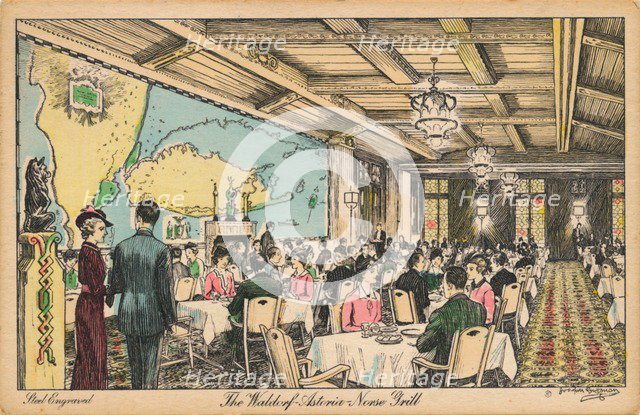 The Waldorf Astoria, Norse Grill, c1930s. Artist: Unknown