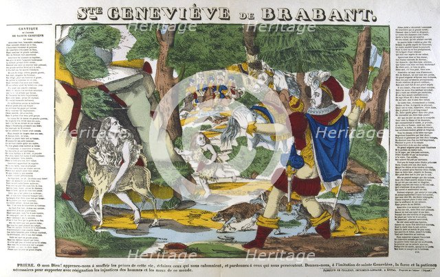 St Genevieve of Brabant in the forest, 19th century. Artist: Anon