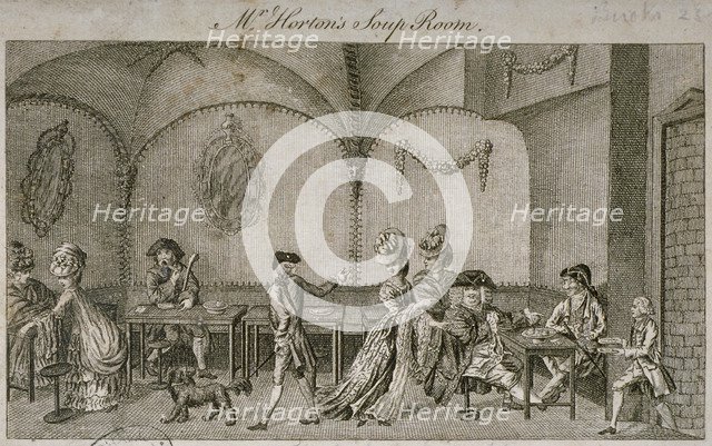 Interior view of Mr Horton's Soup Room, Cornhill, City of London, 1770. Artist: Anon