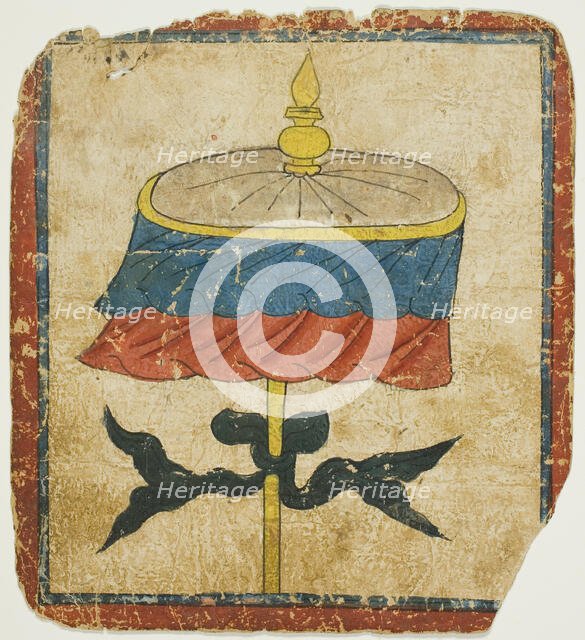 The Parasol (chatra), from a Set of Initiation Cards (Tsakali), 14th/15th century. Creator: Unknown.