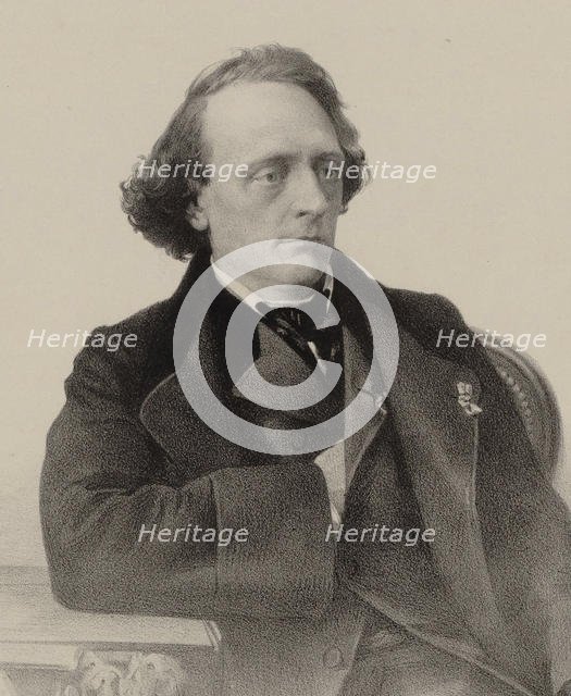 Portrait of the pianist and composer Henry Litolff (1818-1891) , 1858. Creator: Lemoine, Alfred (1824-1881).