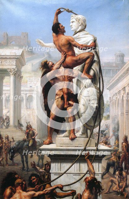 The Sack of Rome by Visigoths, 410, 1890. Artist: Sylvestre, Joseph-Noël (1847-1926)