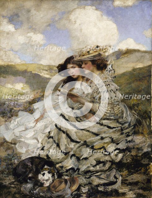 On the Dunes (Lady Shannon and Kitty), ca. 1900-1910. Creator: James Jebusa Shannon.