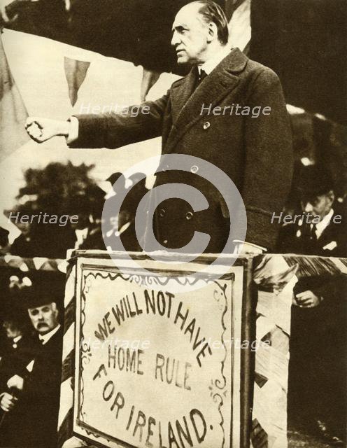 Edward Carson making a speech, 1912, (1935). Creator: Unknown.