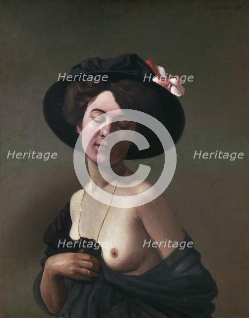 'Lady in a Black Hat', 1908. Artist: Félix Vallotton