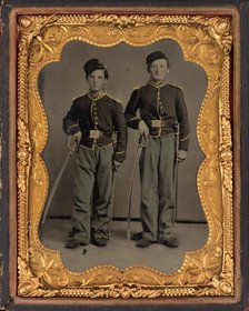 Portrait of Two Illinois Cavalrymen, 1860s. Creator: Unknown.