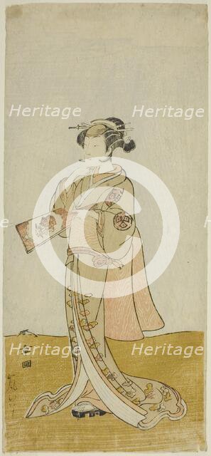 The Actor Arashi Hinaji in an Unidentified Female Role, Japan, c. 1772. Creator: Shunsho.