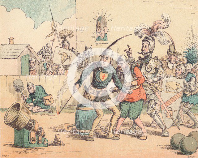 'The Introduction of Artillery', c1884. Artist: Thomas Strong Seccombe.