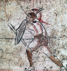 Lucanian wall-painting of a warrior, 4th century. Artist: Unknown