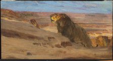 Lions in the Desert, ca. 1897-1900. Creator: Henry Ossawa Tanner.