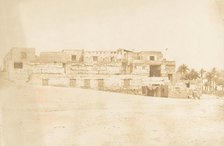 Habitation de l'équipage de l'allège de Luxor, bâtie sur la terrasse du Palais, 1849-50. Creator: Maxime du Camp.