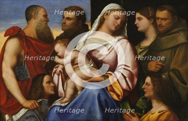 Madonna and Child with Saints and Donors. Creator: Sebastiano del Piombo.