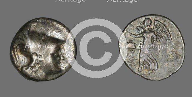 Tetradrachm (Coin) Depicting the Goddess Athena, 190-36 BCE. Creator: Unknown.